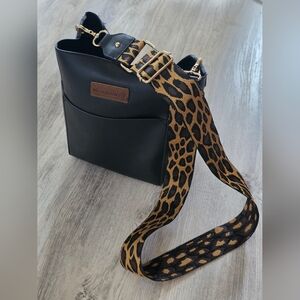 Mt West Tote Shoulder Bag Purse Guitar Strap Cheetah animal Print